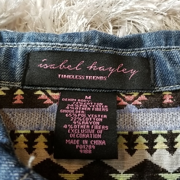 Isabel Hayley embroidered denim jacket size M - Picture 6 of 8